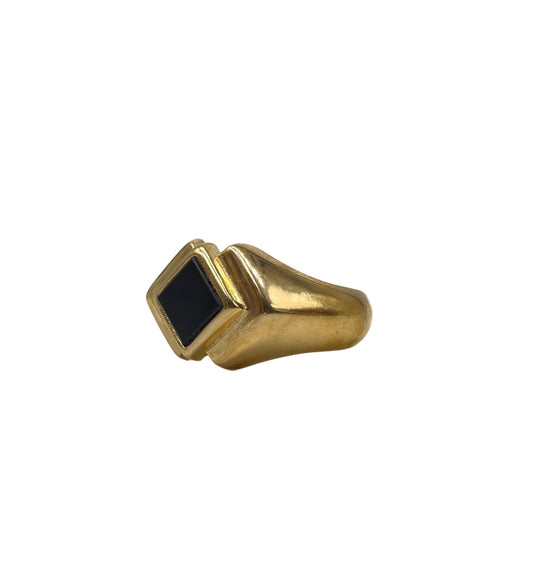 Anello geometrico con pietra naturale