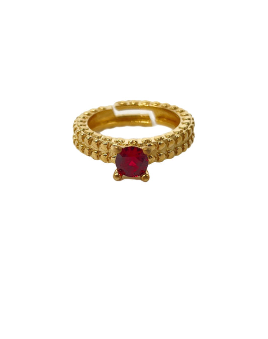 Anello solitario con zirconi