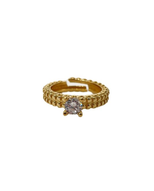 Anello solitario con zirconi