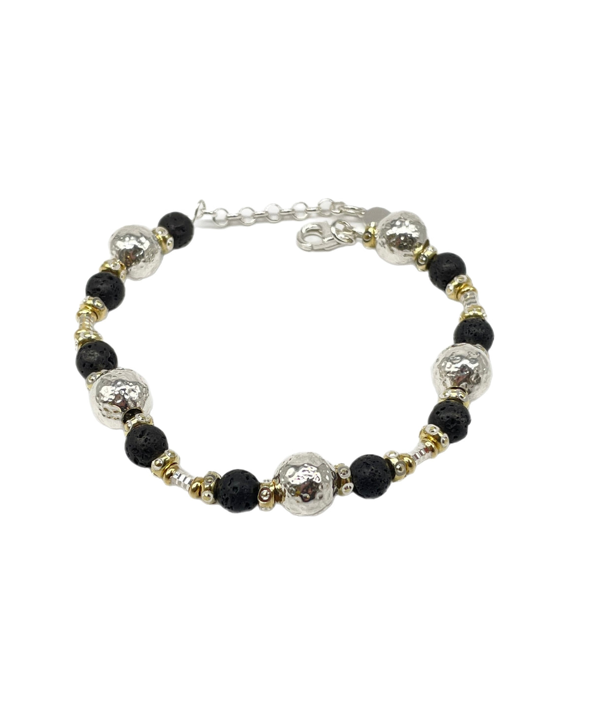 Bracciale in argento con pietra lavica